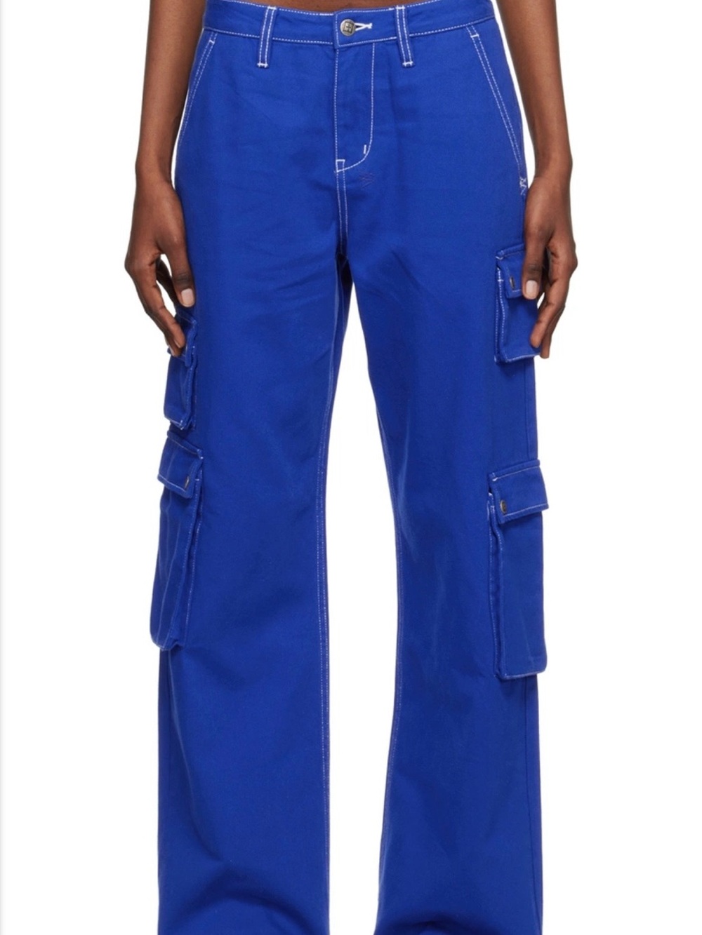 Ksubi Electric Blue Wide Leg Cargo Jeans